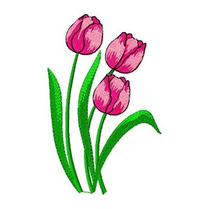 Flowers embroidery design - Tulip embroidery machine embroidery design pattern - flowers embroidery file - tea towel apron kitchen cloth