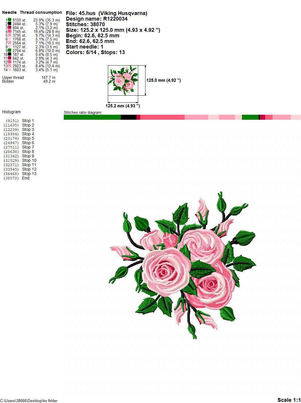 Embroidy Design Roses Roses Embroidery Design, Flower Design Machine Embroidery, Rose Bouquet ...