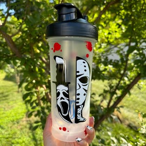 Halloween Shaker Bottle, Blender Bottle, Horror Movie Inspired, Spooky Season, Gym Bottle, Ghost