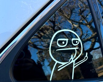 Middle Finger Stickman Sticker Decal, Decals for Cars, Decals, Decal Stickers, F You Decal, Car Sticker, Middle Finger, Cute Decals, Meme