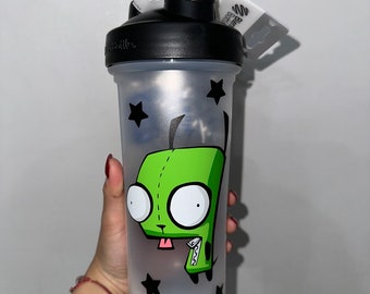 Invader Zim Shaker Bottle, Gir, Invader Zim, Blender Bottle, Fitness Bottle, Nickelodeon, Space Invader, Gifts for Him, Gifts for Her