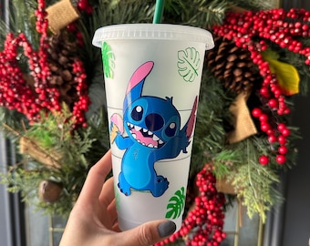 Tazza Starbucks ispirata a Stitch, Stitch, Starbucks Cold Cup, Tazza riutilizzabile, Lilo e Stitch, Natale, Regali per lei, Tazza a tema Stitch