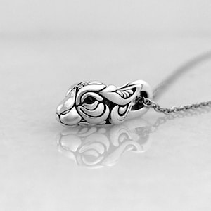 Silver Lucky Rabbit Pendant | Silver Hare Necklace | Cute Bunny Charm | Year of the Rabbit gift