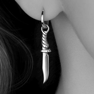 Silver Knife Earrings