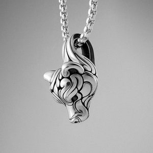 Sterling Silver Bear Pendant, Ornate Bear Charm Necklace, Unique Unisex Jewelry, Made in USA