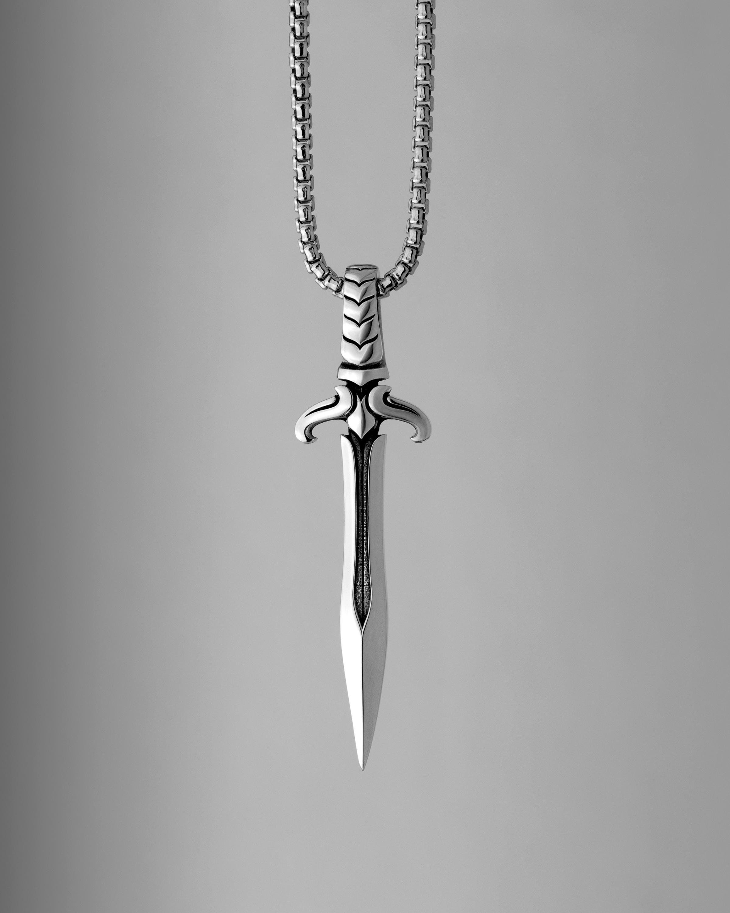Silver Sword Pendant Necklace - Etsy