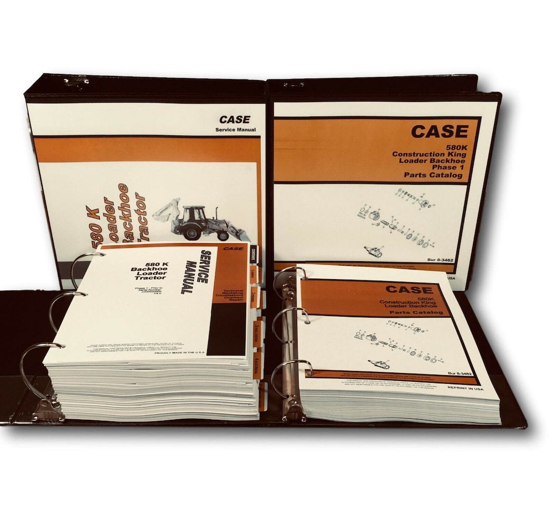 Case 580K 580CK Loader Backhoe Shop Service & Parts Manuals – Phase 1, CD-ROM