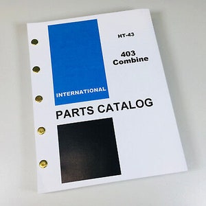 International 403 Kombiteile Handbuch Katalog Explosionsansichten Nummern