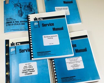 International 2400 Series A B Gas Backhoe Loader Tractor Service Manual Shop Ih