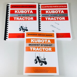 Kubota B6200Hst B6200Hste B6200Hstd Tractor Service Manual Parts Catalog Repair