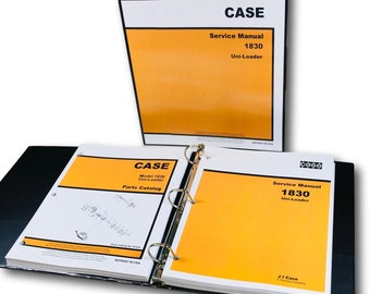 Case 1830 Uni Loader Skid Steer Technical Service Manual Parts Catalog Shop Set