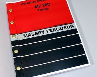 Massey Ferguson Mf 20D Tractor Service Repair Manual Shop Book