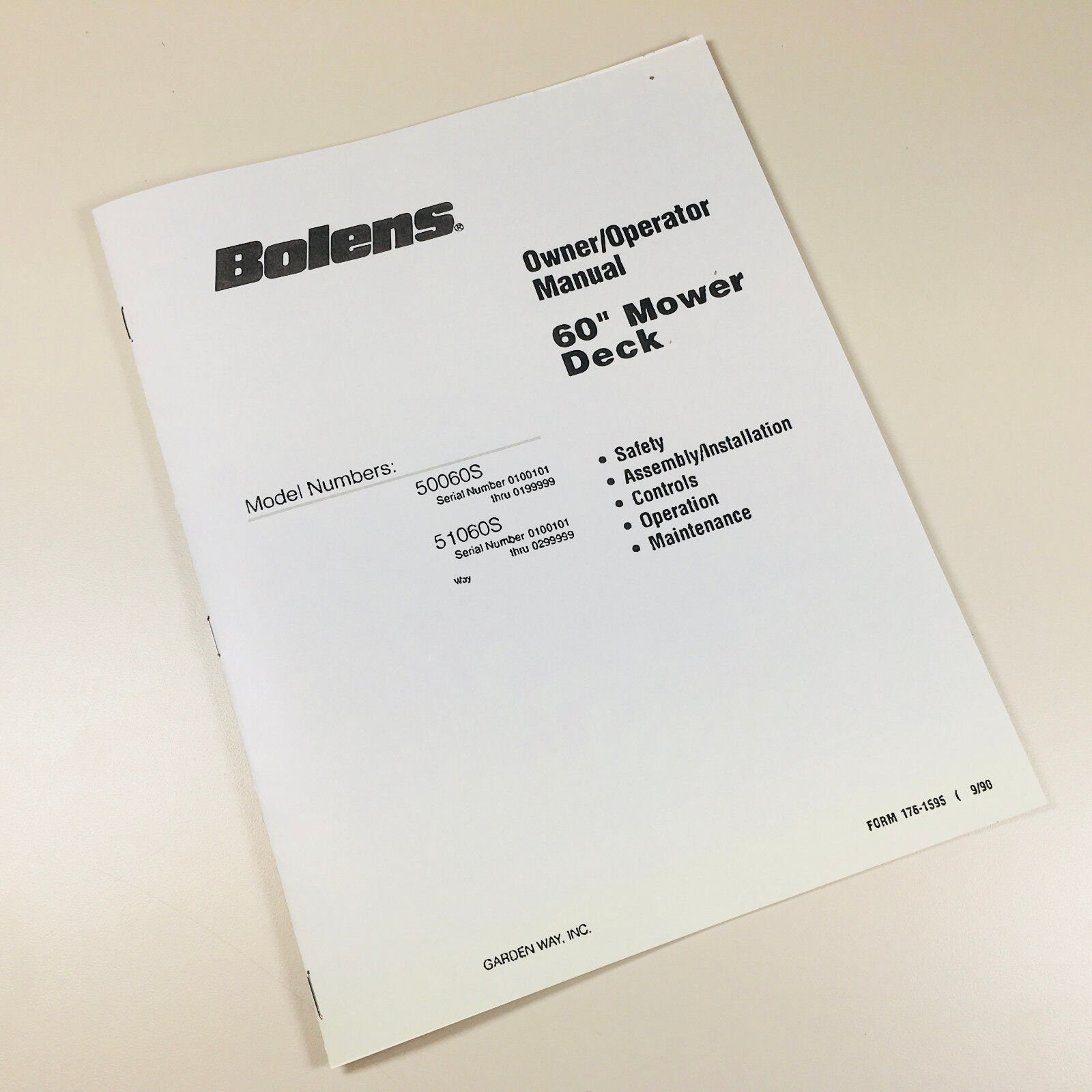 Bolens 60 Mower Deck Owners Operators Manual Duratrac - Etsy