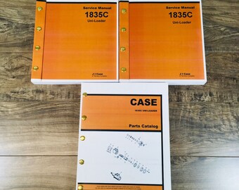 Case 1835C Skid Steer Uni-Loader Service Manual Parts Catalog Set Shop Book