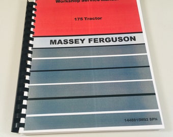 Massey Ferguson Mf 175 Tractor Service Repair Manual Workshop Shop Book Mf175
