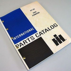 International Parts Catalog 1440 Combine Ht-59 Manual Exploded Views Assembly