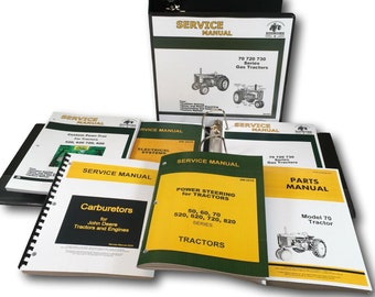 Service Manual Parts Catalog Set For John Deere 70 Spark Ignition Tractor Ovhl