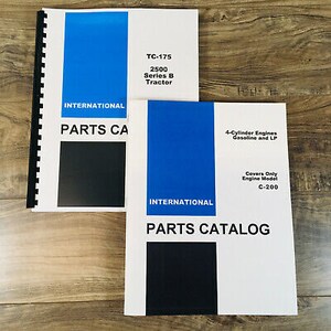 International 2500B 2500 Series B Gas Wheel Tractor Parts Manual Set Catalog