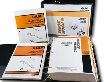 Case 584 585 586 Forklift Service Shop Repair Manual Parts Set Construction King