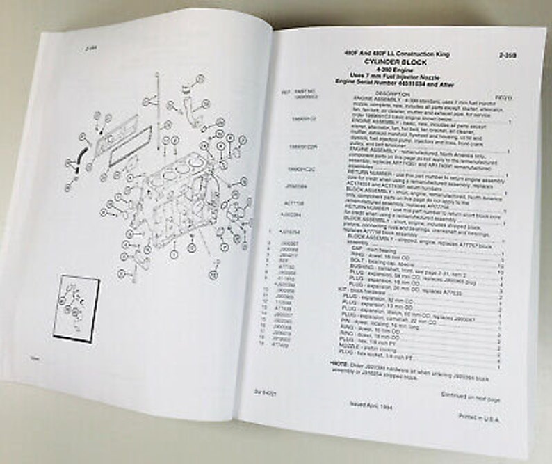 Case 480F Backhoe Loader and Landscape Leveler Ll Parts Manual Catalog ...