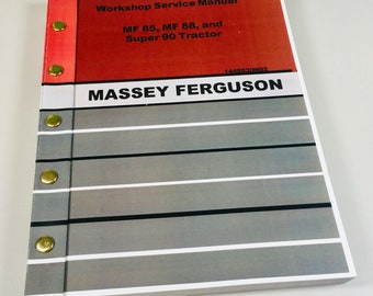 Massey Ferguson 85 88 Super 90 Mf90 Tractor Service Shop Riparazione Manuale Revisione
