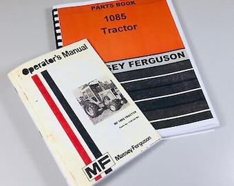 Massey Ferguson Mf 1085 Tractor Operators Manual Parts Catalog