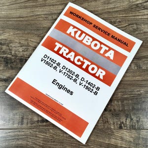 Kubota V1502-B V1702-B V1902-B Engine Service Manual Repair Shop Book Overhaul