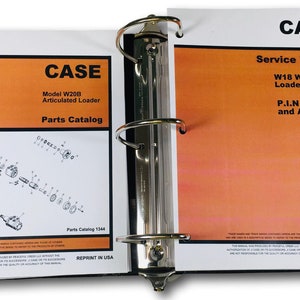 Lot Case W20B Wheel Loader Service Parts Manuals Catalog Repair Shop Binder