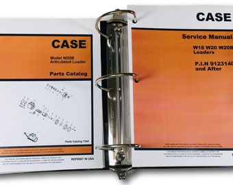 Lot Case W20B Wheel Loader Service Parts Manuals Catalog Repair Shop Binder