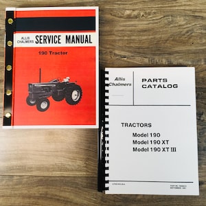 Allis Chalmers 190 190Xt I Ii Iii Tractor Service Repair Parts Manual Set Shop