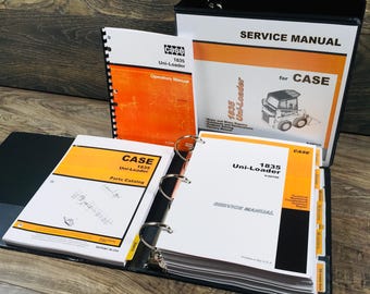 Case 1835 Uni-Loader Skidsteer Service Manual Parts Catalog Operators Owners Set
