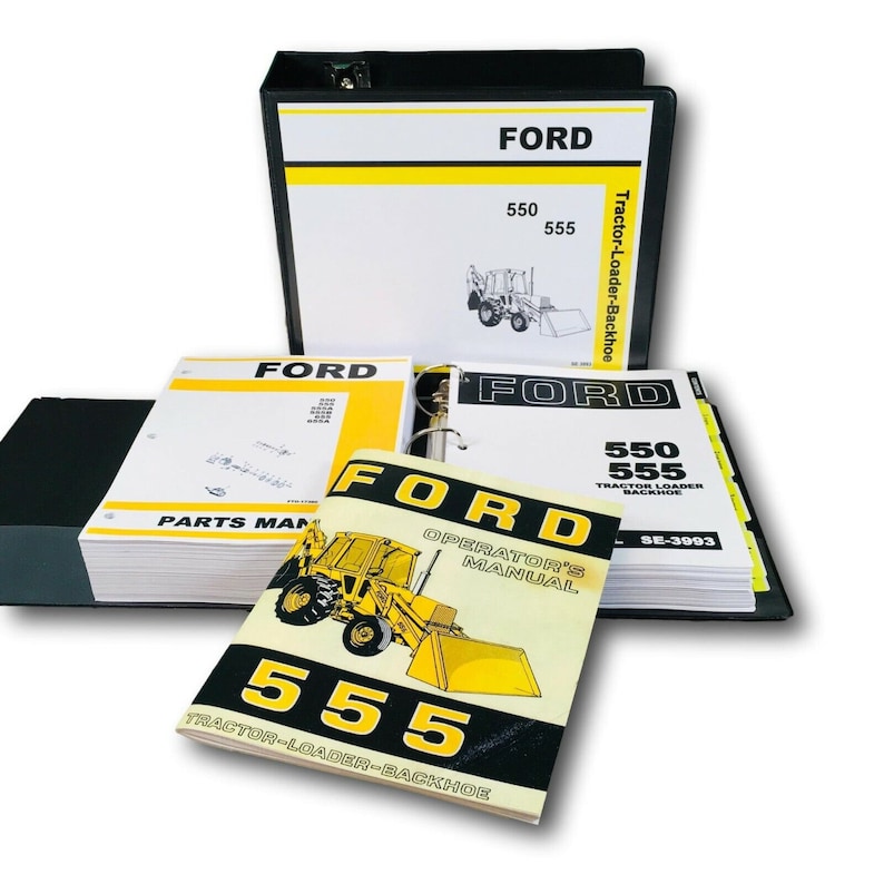 Ford 555 Tractor Loader Backhoe Service Parts Operators Manual Repair
