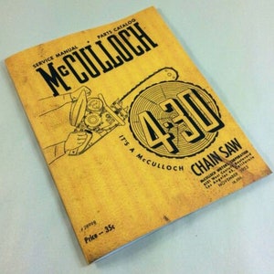 Mcculloch 4-30 Chain Saw Service Repair Shop Manual Parts Catalog List 2 Stroke