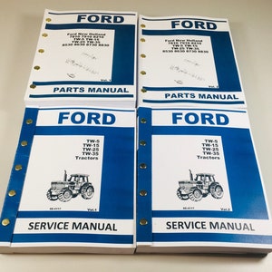 Ford Tw5 Tw15 Tw25 Tw35 Tractor Service Manual Parts Catalog Shop Book Set
