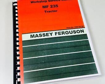 Comb Bound Factory Service Manual For Massey Ferguson 235 Tractor