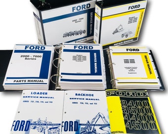 Ford 3400 3500 Backhoe Loader Tractor Service Operator Parts Manual Shop Set