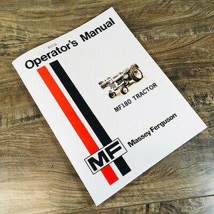 Massey Ferguson Mf 180 Tractor Owners Operators Manual Book Maintenance