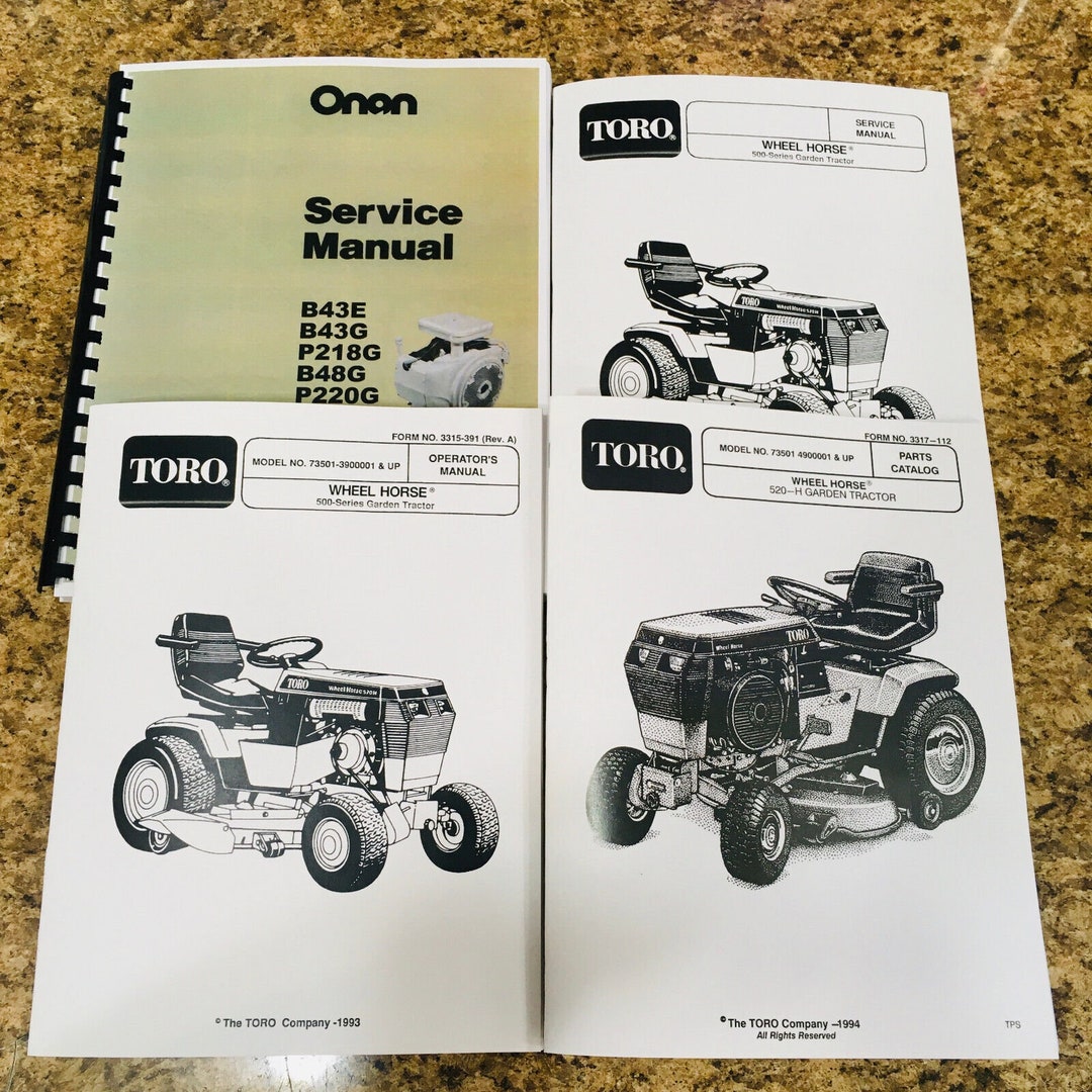 Toro Wheel Horse 520H Garden Tractor Service Parts Operators Manual Set Shop Etsy
