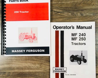 Massey Ferguson Mf 250 Tractor Operators Manual Parts Catalog Owners Assembly