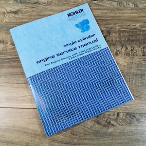 Kohler K241 K301 Single Cylinder Engine Service Manual Repair Shop Workshop Book