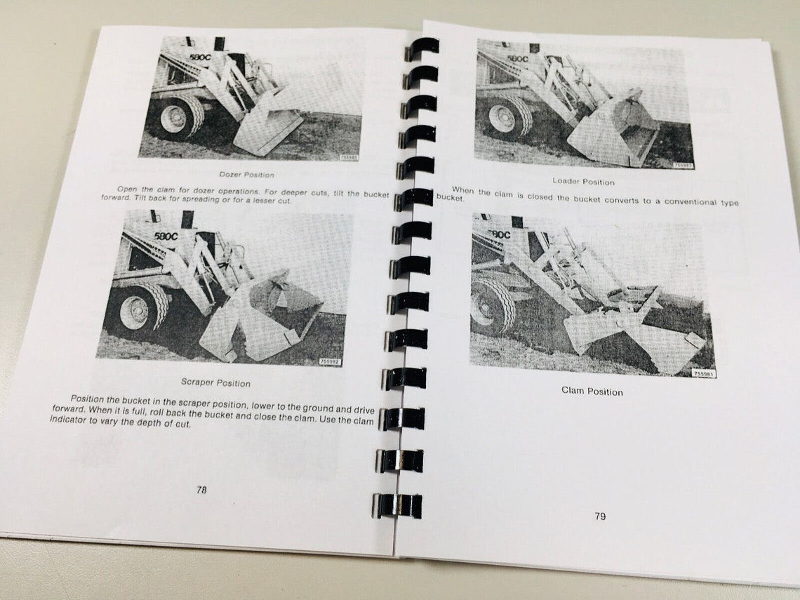 Case 580C Tractor Loader Backhoe Owners Operators Manual Coil Bound - Etsy