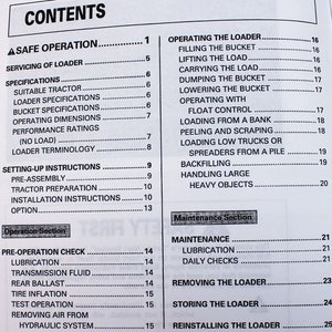 Kubota La211 Front End Loader Operators Maintenance Manual Book - Etsy