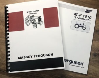 Set Massey Ferguson 1010 Standard Tractor Operators Manual Parts Catalog Owners