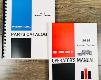 International Ih 3616 Loader Tractor Operator Owners Manual Parts Catalog Set