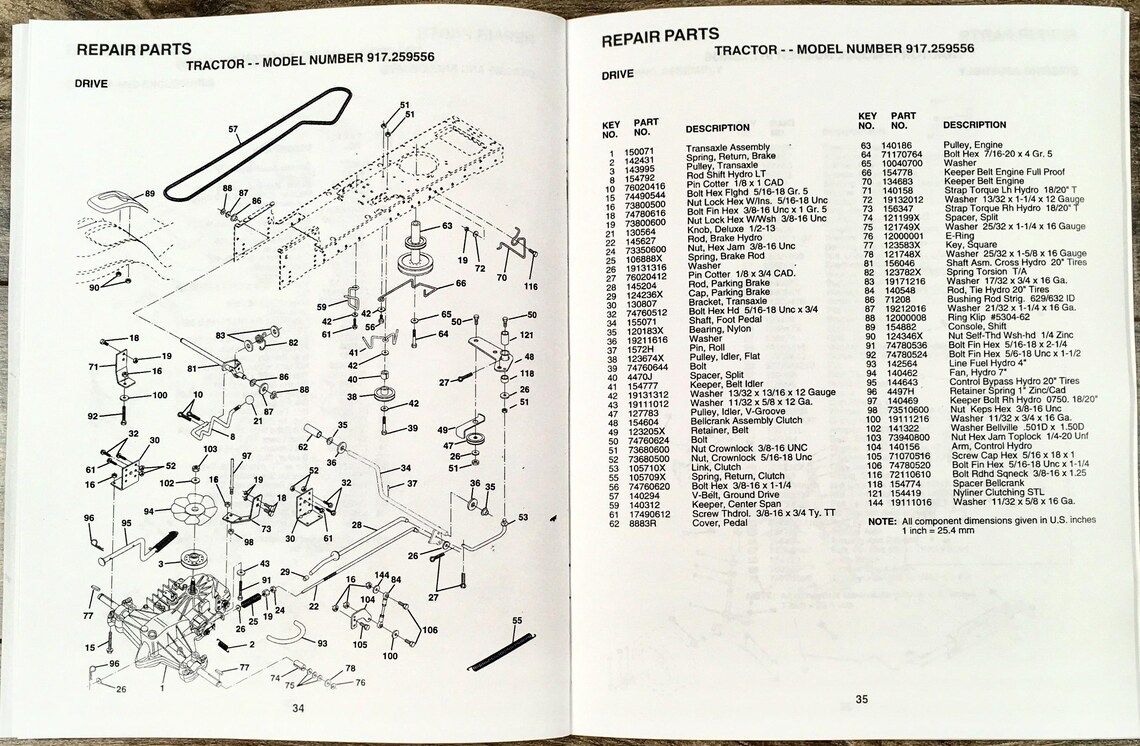 Craftsman 917.259556 Lawn Mower Garden Tractor Owners Operators Parts ...