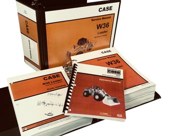 Case W36 Wheel Loader Service Manual Set W Parts Catalog Operators Repair Shop