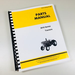 Parts Manual for John Deere 3010 Tractor Catalog Assembly Exploded