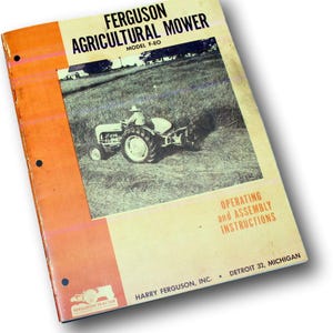 Ferguson F-Eo Feo Bar Sickle Mower Owners Operators Manual Operating Ford Harry