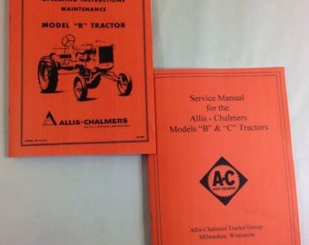Allis Chalmers Model B Tractor Service Operators Owners Manuals Repair Shop