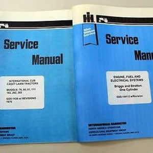 Set Ih Cub Cadet 182 282 382 Lawn Tractor Service Repair Manual Shop Garden